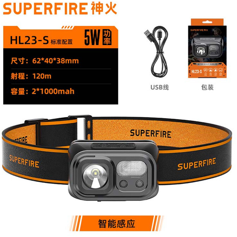 神火HL23-S長(zhǎng)續(xù)航揮手感應(yīng)多功能智能頭燈圖片1