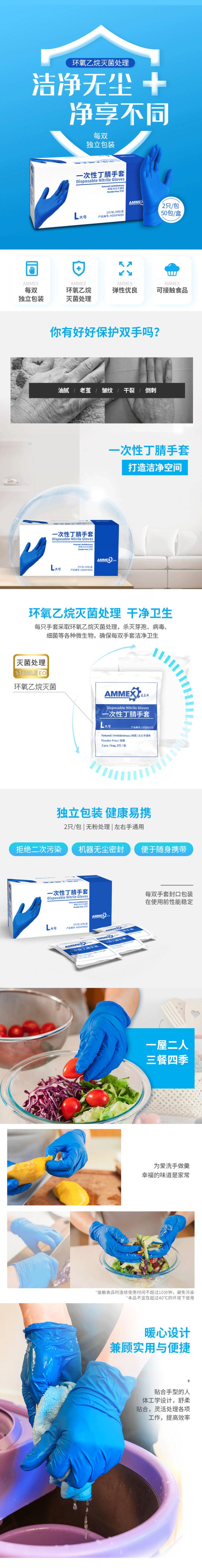 愛(ài)馬斯HDSIP4650滅菌一次性丁腈手套圖片1