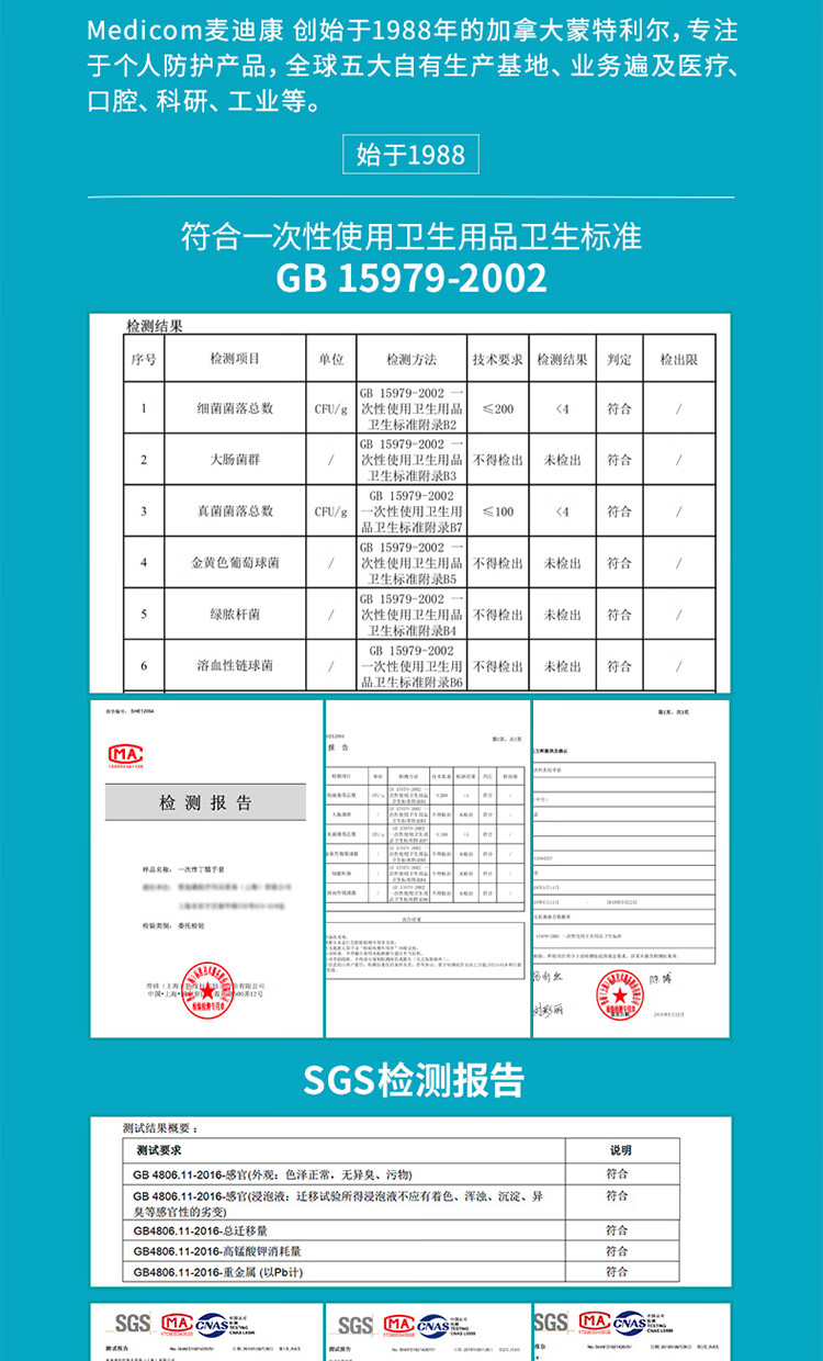 麥迪康1136C藍(lán)色無粉加強型一次性丁腈手套M圖片7