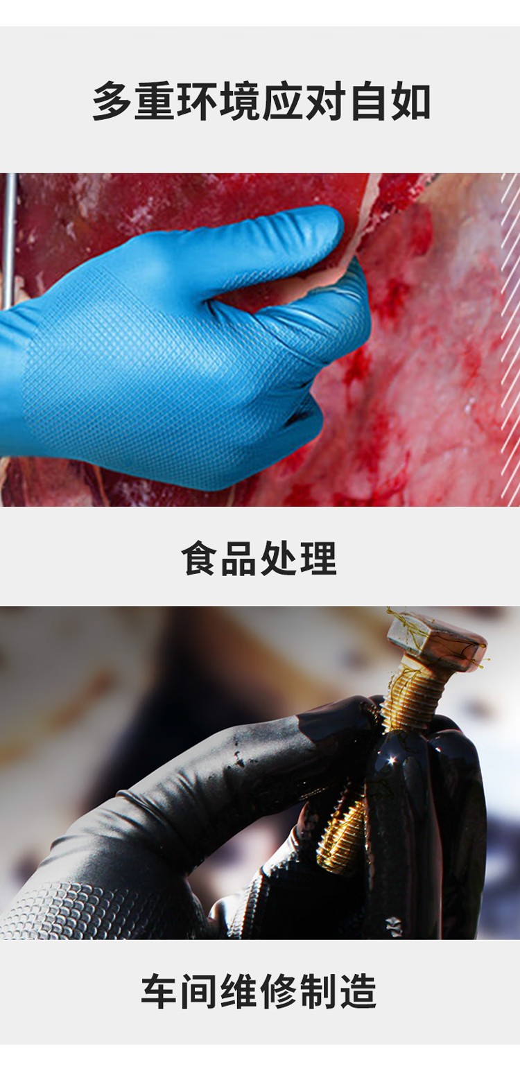 PIP 67-308雙面魚(yú)鱗紋8mil加長(zhǎng)丁腈手套7