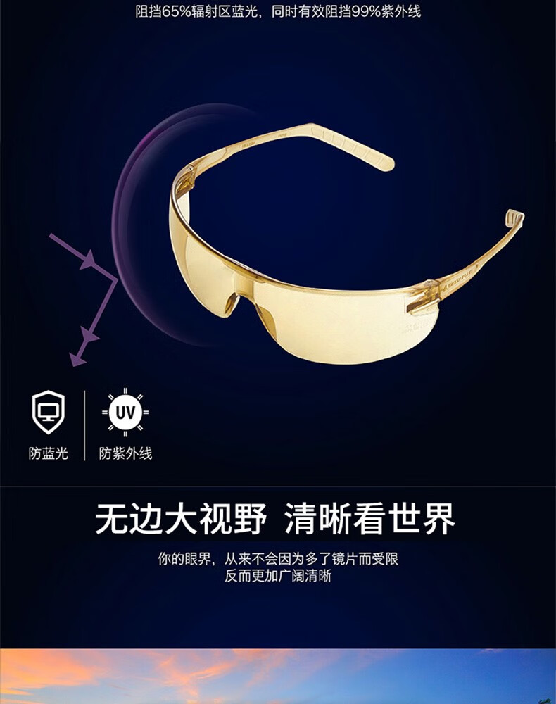 代爾塔101145 HELIUM DETECTABLE可探測(cè)款防霧防刮防沖擊安全防護(hù)眼鏡4
