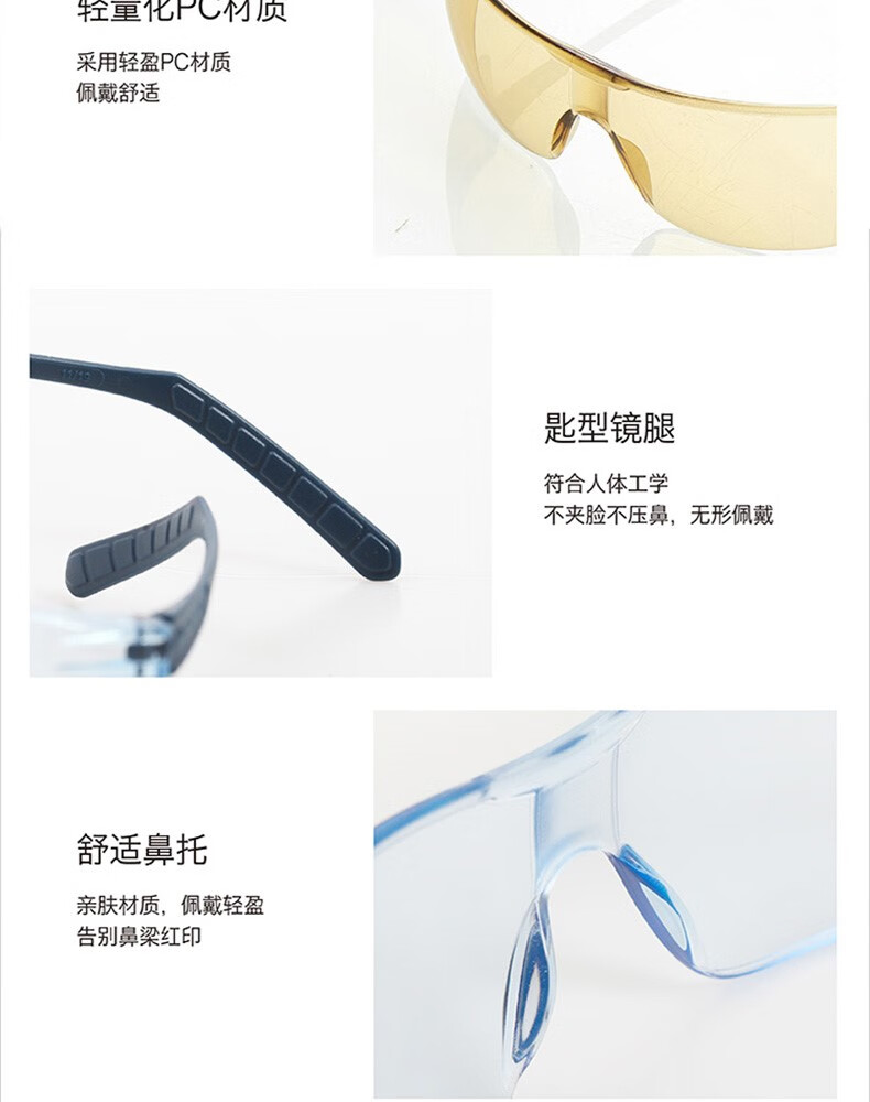 代爾塔101145 HELIUM DETECTABLE可探測(cè)款防霧防刮防沖擊安全防護(hù)眼鏡10