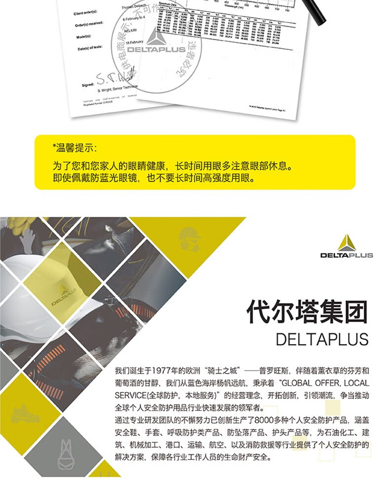 代爾塔101145 HELIUM DETECTABLE可探測(cè)款防霧防刮防沖擊安全防護(hù)眼鏡13