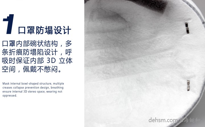 3M8246R95口罩杯狀結(jié)構(gòu)，保證口罩呼吸空間，佩戴不憋悶
