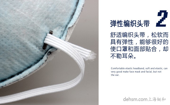 3M8246R95口罩彈性編織頭帶，頭帶松軟佩戴更舒適